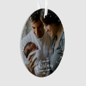 Onze eerste kerst als mama en papa Sneeuwvlok Foto Ornament (voorkant)