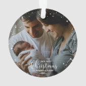 Onze eerste kerst als mama en papa Sneeuwvlok Foto Ornament (achterkant)