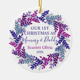 Onze eerste kerst als mama papa Baby adem Keramisch Ornament