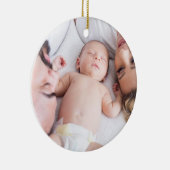 Onze eerste kerst als Mammie Papa Foto Holiday Keramisch Ornament (Rechts)