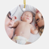 Onze eerste kerst als Mammie Papa Foto Holiday Keramisch Ornament (Voorkant)