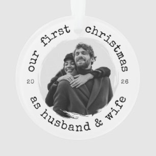 Onze eerste kerst als man en vrouw – Typewriter Ornament