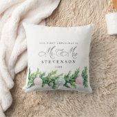 Onze eerste kerst als meneer en mevrouw Custom Kussen (Deken)