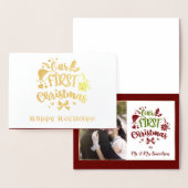 Onze eerste kerst als meneer en mevrouw Echt Goud Folie Kaarten (Display)