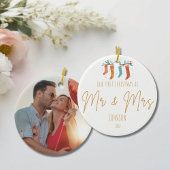 Onze eerste kerst als meneer en mevrouw gepersonal keramisch ornament