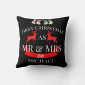 Onze eerste kerst als meneer en mevrouw Jonggehuwd Kussen (Achterkant)