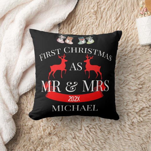 Onze eerste kerst als meneer en mevrouw pasgetrouw kussen (Deken)