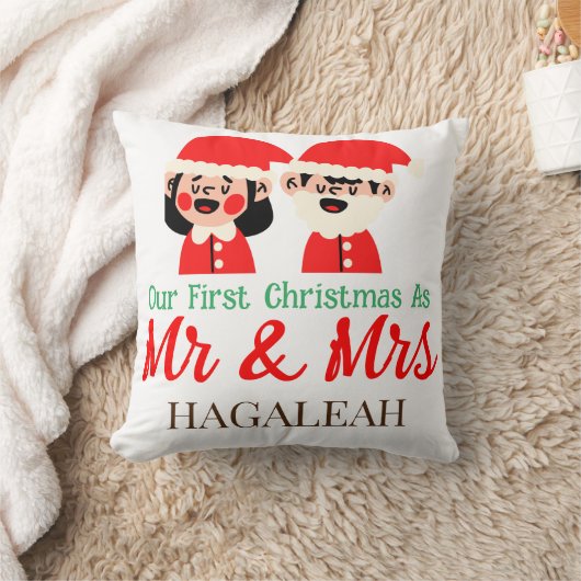 Onze eerste kerst als meneer en mevrouw pasgetrouw kussen (Deken)
