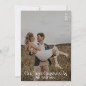Onze eerste kerst als meneer en mevrouw Typografie Feestdagenkaart (Voorkant)
