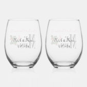 Onze eerste kerst als meneer en mevrouw, wijnglas zonder voet (Achterkant)