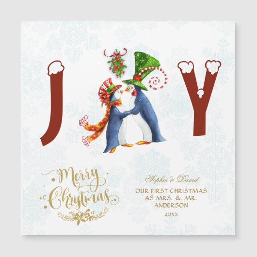 Onze eerste kerst als Meneer & MevrouwCute Pinguïn (Voorkant)