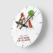 Onze Eerste Kerst Als Meneer & MevrouwCute Sneeuwm Ronde Klok (Hoek)