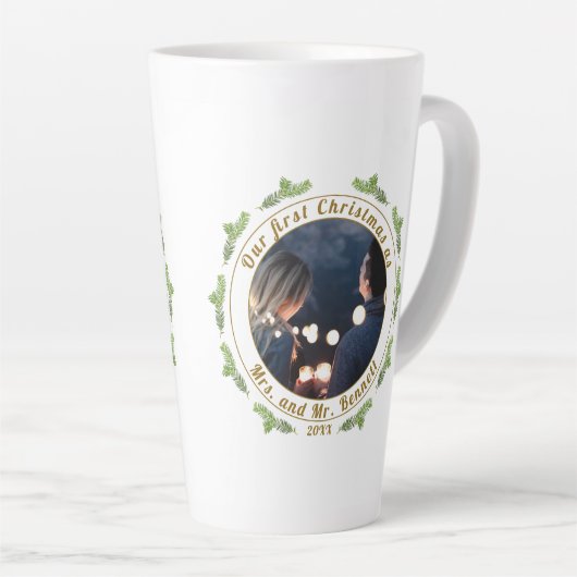 Onze eerste kerst als mevrouw. & Mr Script-foto Latte Mok (Rechterhoek)