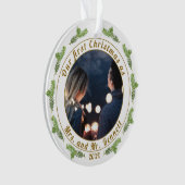 Onze eerste kerst als mevrouw. & Mr Script-foto Ornament (voorkant)