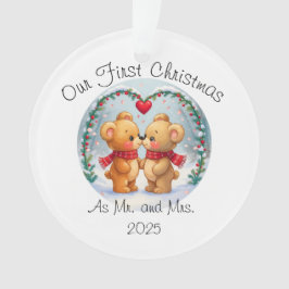 Onze eerste kerst als mijnheer en mevrouw – 2025 ornament
