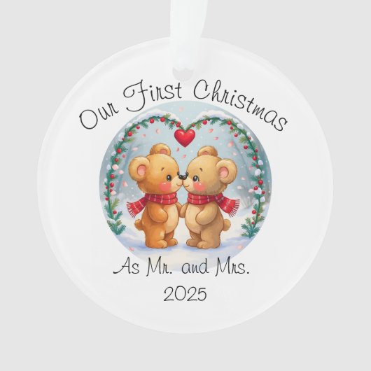 Onze eerste kerst als mijnheer en mevrouw – 2025 ornament (voorkant)