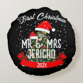 Onze eerste kerst als mijnheer en mevrouw pasgetro rond kussen (Achterkant)