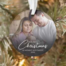 Onze Eerste Kerst Als Moeder En Vader Foto Ornament