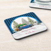 Onze eerste kerst als Mr. en mevrouw Ornament Beve Bier Onderzetter (Linkerzijde)