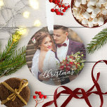 Onze eerste kerst als Mr en Mrs 2024 White Font Ornament<br><div class="desc">Onze eerste kerst als Mr en Mrs 2024 White Font Ornament</div>