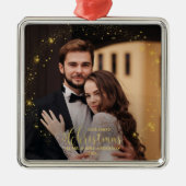 Onze eerste kerst als Mr. en Mrs. Foto Ornament (Voorkant)