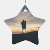 Onze eerste kerst als Mr en Mrs Holiday krans Keramisch Ornament (Achterkant)