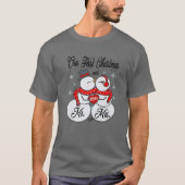 Onze eerste kerst als Mr. en Mrs. Matching PJ Snow T-shirt (Voorkant)