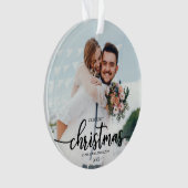 Onze eerste kerst als Mr. en Mrs. Simple Elegant Ornament (voorkant)