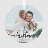 Onze eerste kerst als Mr. en Mrs. Simple Elegant Ornament (achterkant)