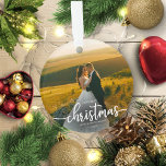 Onze eerste kerst als Mr. en Mrs. Simple Elegant Ornament<br><div class="desc">Onze eerste kerst als de heer en mevrouw Ornament</div>