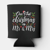 Onze eerste kerst als Mr en Mrs T-shirt Blikjeskoeler (Achterkant)