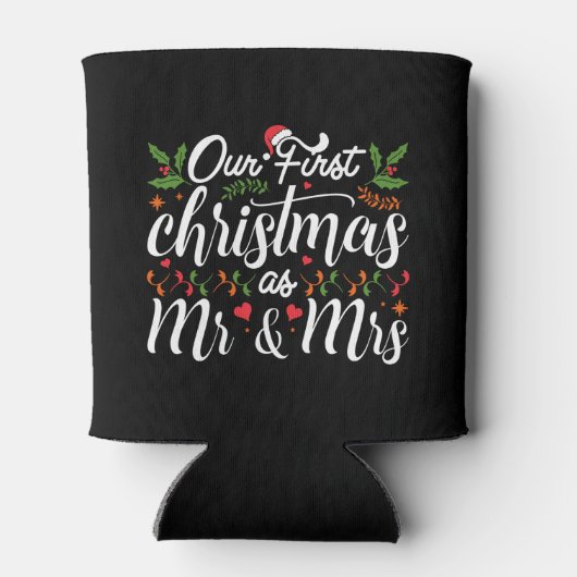 Onze eerste kerst als Mr en Mrs T-shirt Blikjeskoeler (Achterkant)