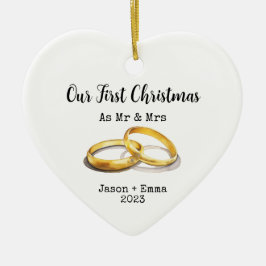 Onze eerste kerst als Mr en Mrs voor hen Keramisch Ornament