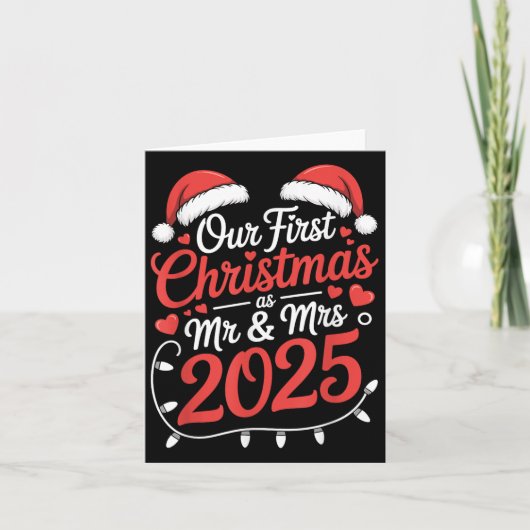 Onze eerste kerst als Mr. Mrs. 2025 Getrouwde Kopp Kaart (Voorkant)