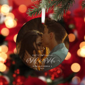 Onze eerste kerst als Mr & Mrs Custom Afbeelding Keramisch Ornament