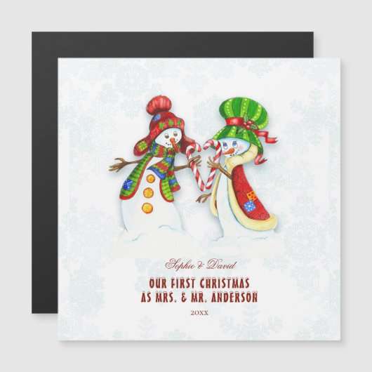 Onze eerste kerst als Mr. & Mrs Cute Snowman (Voorkant / Achterkant)