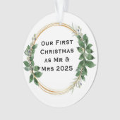 Onze eerste kerst als Mr & Mrs Elegant ornament (voorkant)
