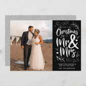 Onze eerste kerst als Mr. & Mrs. Feestdagenkaart (Voorkant / Achterkant)