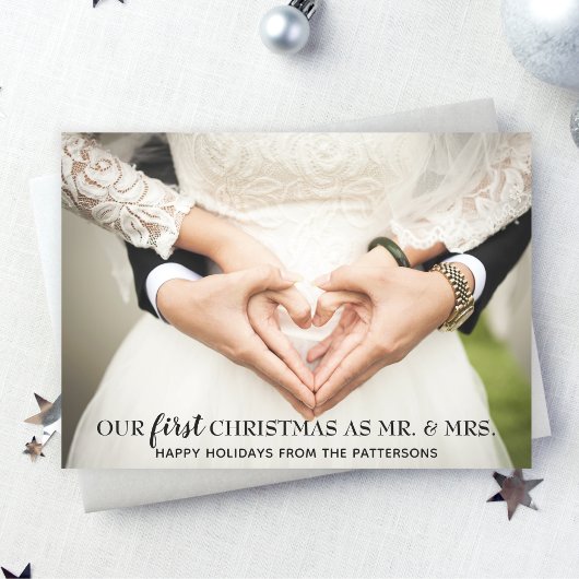 Onze eerste kerst als Mr. & Mrs. Feestdagenkaart