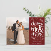 Onze eerste kerst als Mr. & Mrs. Feestdagenkaart (Staand voorkant)