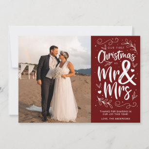 Onze eerste kerst als Mr. & Mrs. Feestdagenkaart