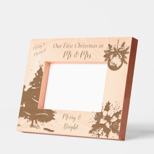 Onze eerste kerst als Mr & Mrs. Gegraveerde Lijstjes (Links)