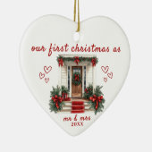 Onze eerste kerst als Mr & Mrs House Ornament (Rechts)