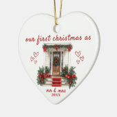 Onze eerste kerst als Mr & Mrs House Ornament (Links)