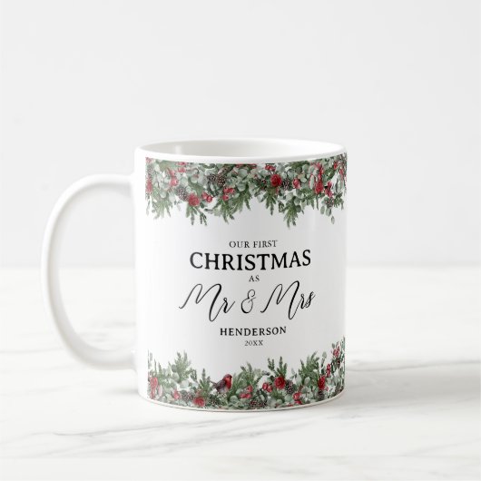 Onze eerste kerst als Mr & Mrs Keepsake Koffiemok (Links)