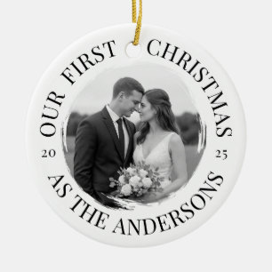 Onze eerste kerst als Mr & Mrs. Keramisch Ornament