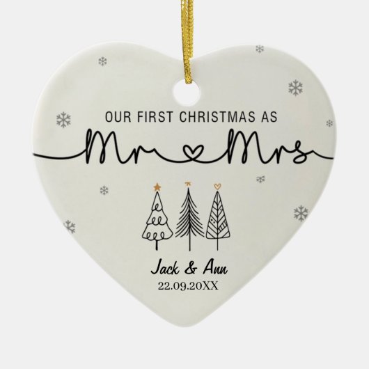 Onze eerste kerst als Mr & Mrs Ornament (Voorkant)