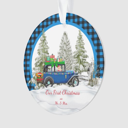 Onze eerste kerst als Mr. & Mrs. Ornament (voorkant)