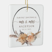 Onze eerste kerst als Mr & Mrs Photo Boho Keramisch Ornament (Rechts)