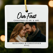 Onze eerste kerst als Mr & Mrs Photo getrouwd Keramisch Ornament
